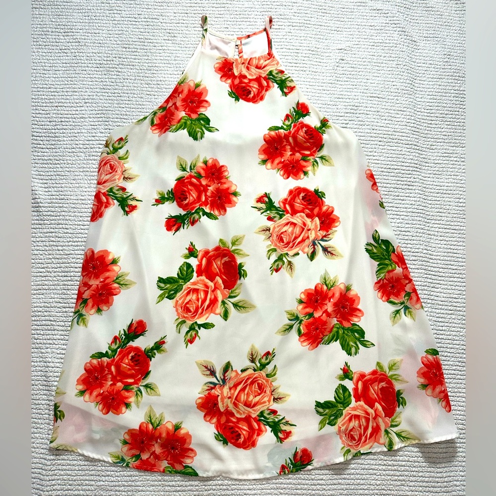 Show Me‎ Your Mumu Women's Gomez Mini Dress white with red roses Size Small
